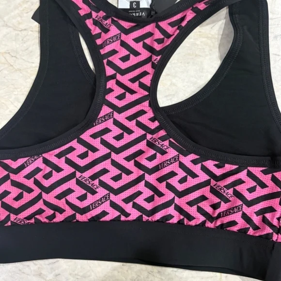 VERSACE Greca Signature Sports Bra & Versace Cycling Shorts SET (2 PIECES) NWT - Picture 14 of 15